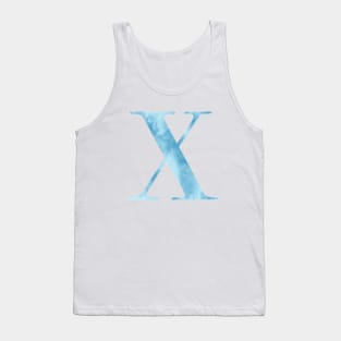 Clouds Blue Sky Initial Letter X Tank Top